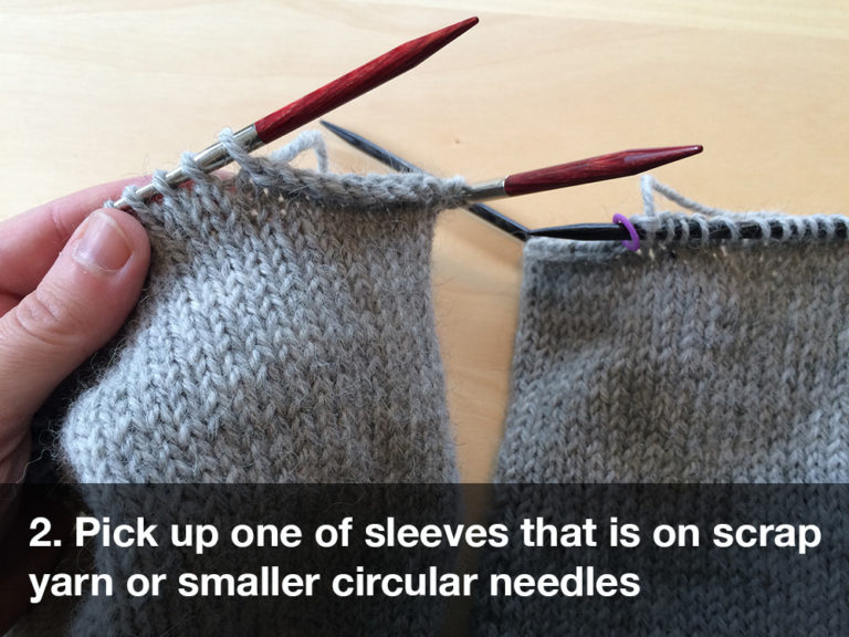 How to join sleeves to body in bottomup sweaters Elizabeth Smith Knits