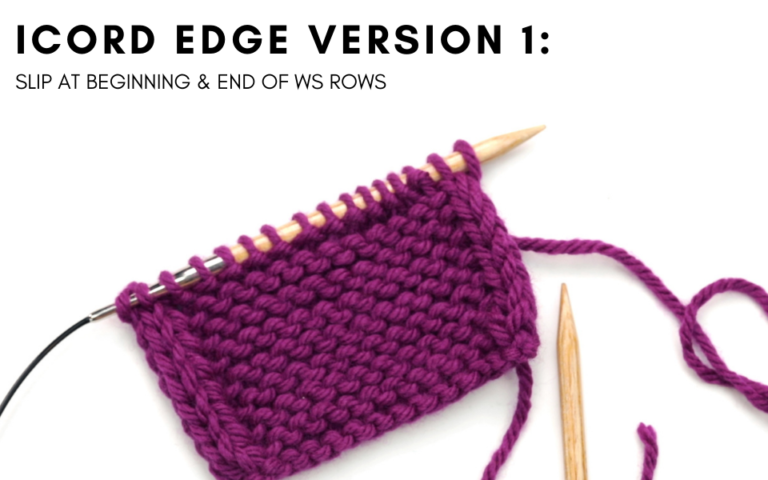 I cord Edge Elizabeth Smith Knits
