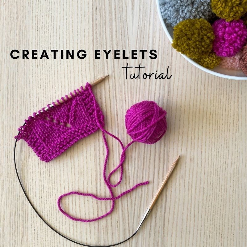 How to Knit: Eyelet Stripe Lace Pattern  Easy Knitting Tutorial for  Columns of Yarn Over Eyelets 